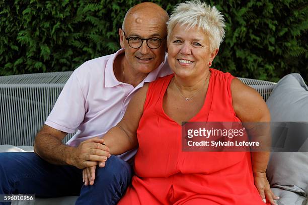 Mimie Mathy and husband attend 9th Angouleme French-Speaking Film Festival on August 26, 2016 in Angouleme, France.