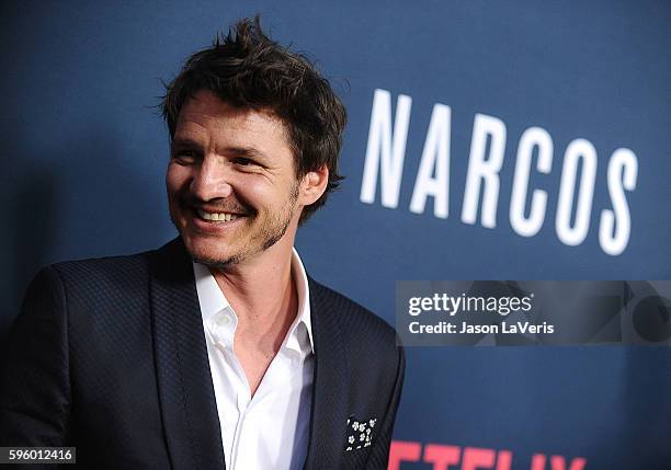 Actor Pedro Pascal attends the season 2 premiere of "Narcos" at ArcLight Cinemas on August 24, 2016 in Hollywood, California.