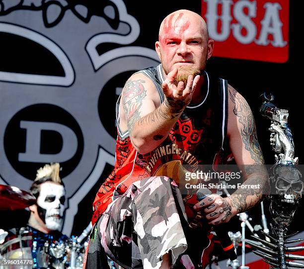 Ivan Moody of Five Finger Death Punch performs at Leeds Festival at Bramham Park on August 26, 2016 in Leeds, England.