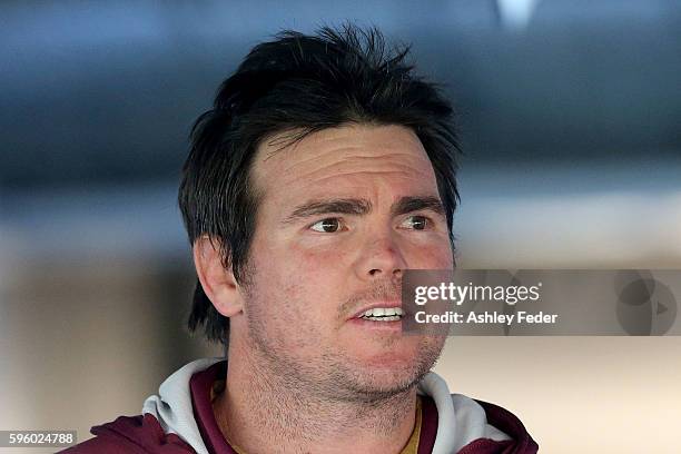 Jaime Lyon of the Sea Eagles walks out for his farewall during the round 25 NRL match between the Manly Sea Eagles and the Canberra Raiders at...