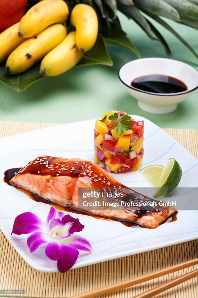 Teriyaki Salmon with Mango Salsa