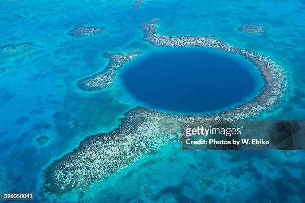 great blue hole, belize - great blue hole stock pictures, royalty-free photos & images