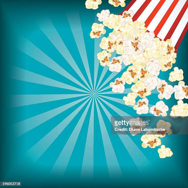 filmnacht hintergrund mit popcorn - popcorn stock-grafiken, -clipart, -cartoons und -symbole