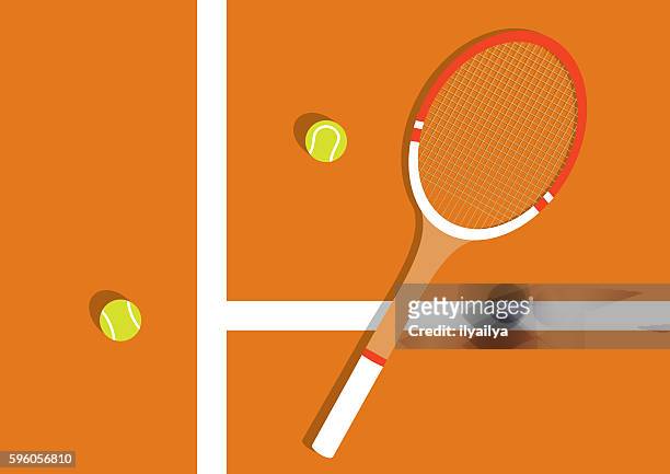 クレイテニスコート - テニス点のイラスト素材／クリップアート素材／マンガ素材／アイコン素材
