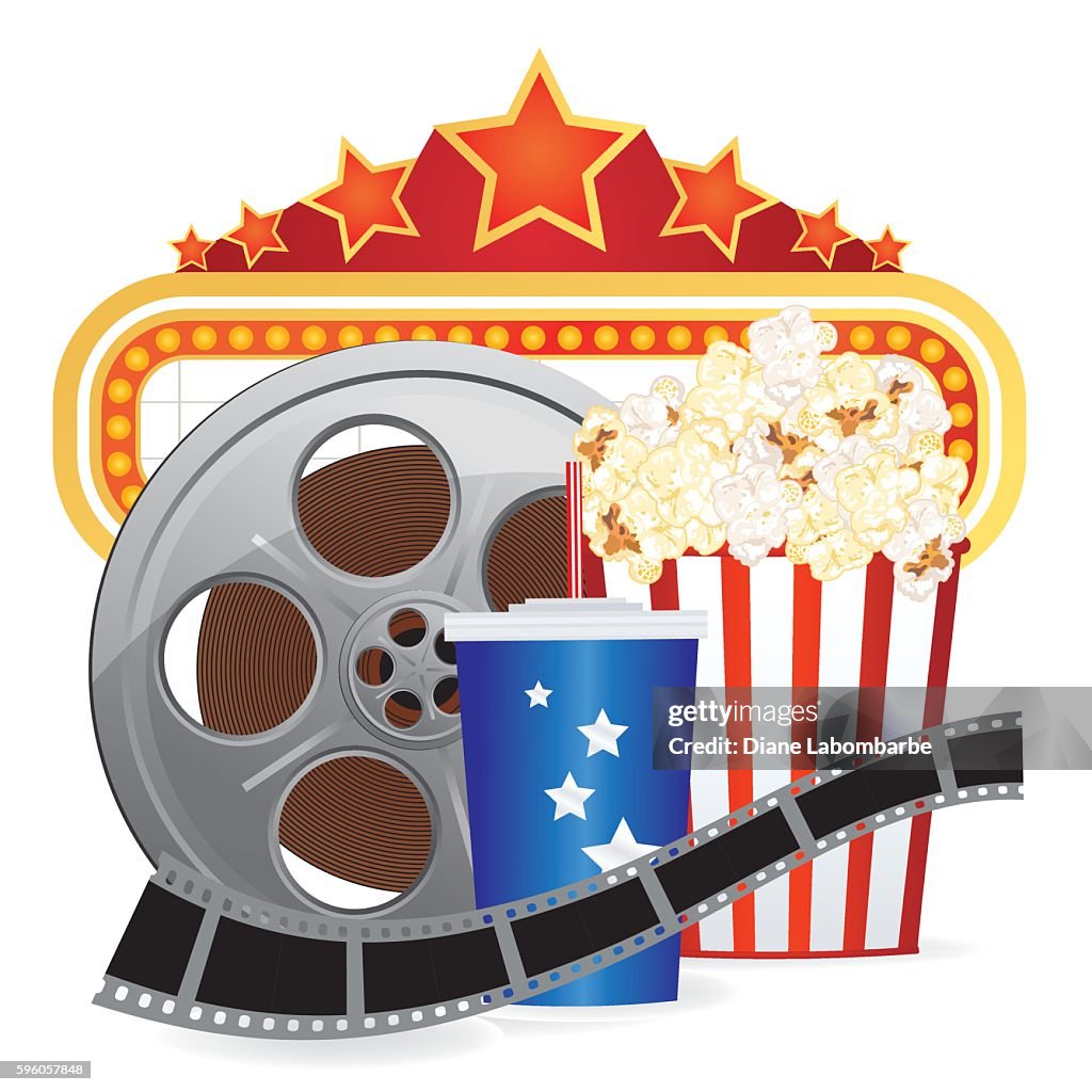 Movie Elements On A White Background