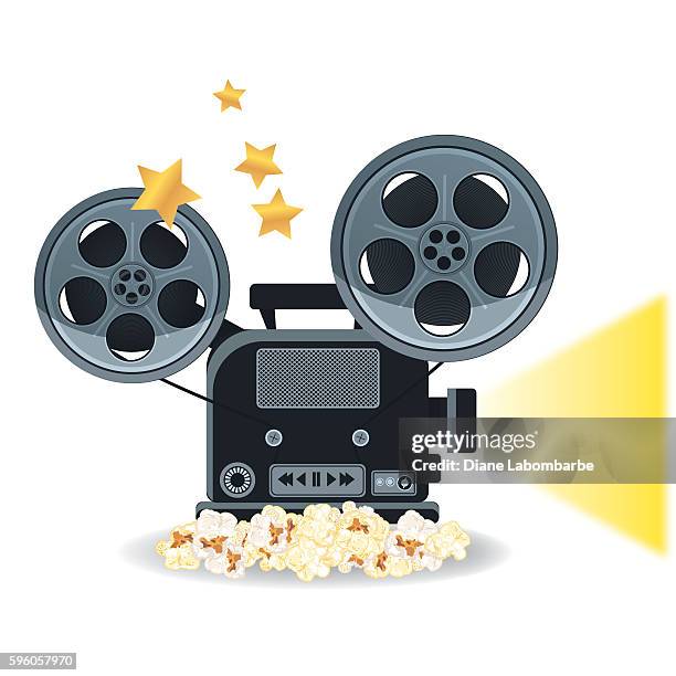 movie elements on a white background - projector light stock illustrations