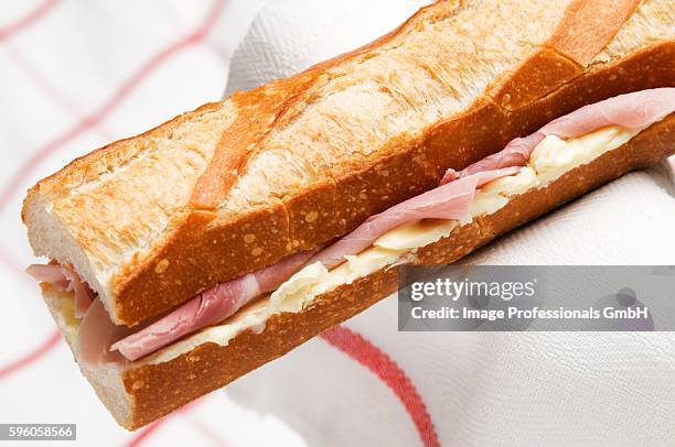 ham baguette - baguette photos et images de collection