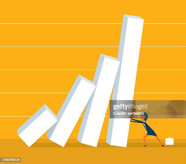 economic crisis - dominoes stock illustrations