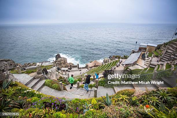 the famous minack theatre in england. - penzance stock pictures, royalty-free photos & images