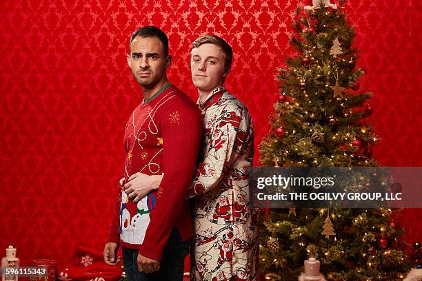 wanted a new boyfriend for holidays, got a sweater - tacky christmas sweater stock pictures, royalty-free photos & images