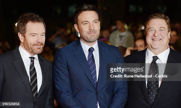 John Goodman, Ben Affleck and Bryan Cranston attend the premiere of Argo at The BFI London Film Festival at Odeon West End.