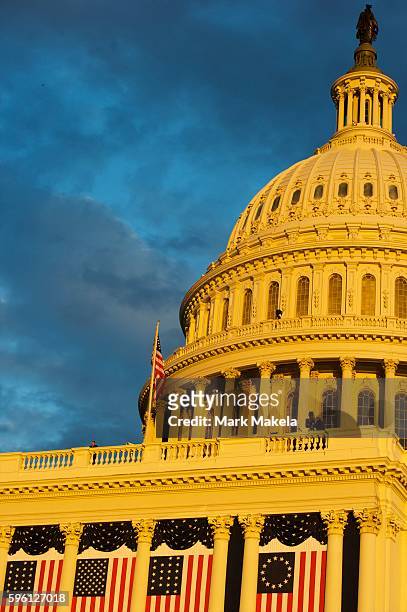 Late afternoon light illuminates the Capitol Building following President Barack Obama's 57th Inauguration in Washington D.C., on January 20. 2013.