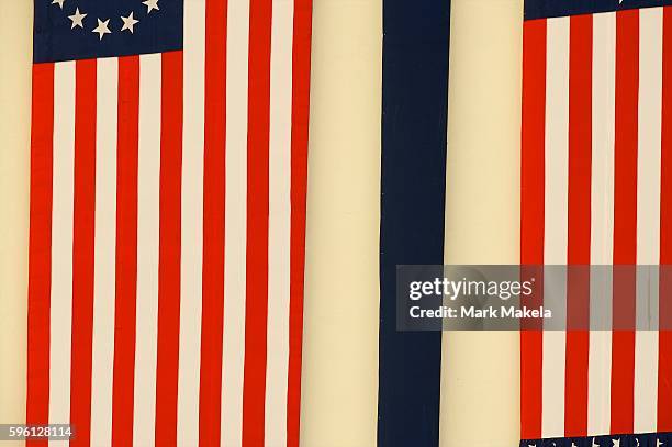 American flags are draped from the Capitol Building following President Barack Obama's 57th Inauguration in Washington D.C., on January 20. 2013.