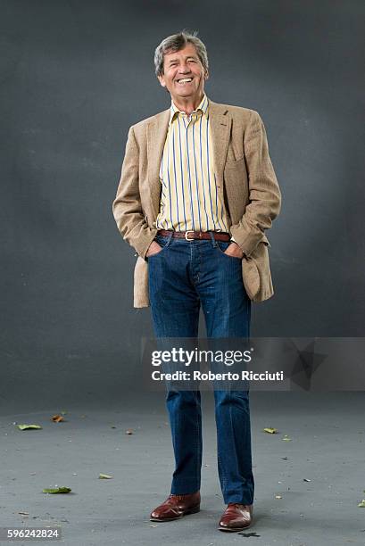 British broadcaster, author and parliamentarian Melvyn Bragg attends a photocall at Edinburgh International Book Festival at Charlotte Square Gardens...