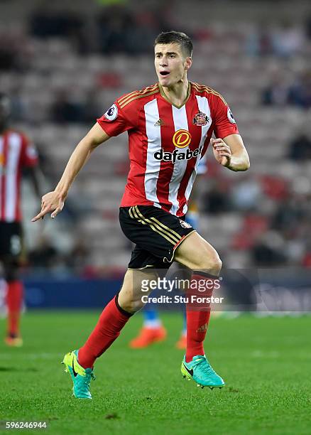 Sunderland player Paddy McNair in action during the EFL Cup Round Two match between Sunderland and Shrewsbury Town at Stadium of Light on August 24,...