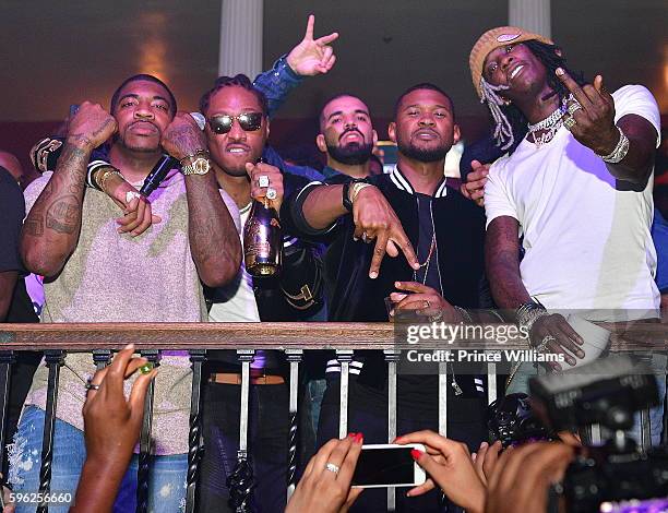 Holiday, Future, Usher, Drake and Young Thug attend the Summer Sixteen Concert after Party at The Mansion Elan on August 27, 2016 in Atlanta, Georgia.