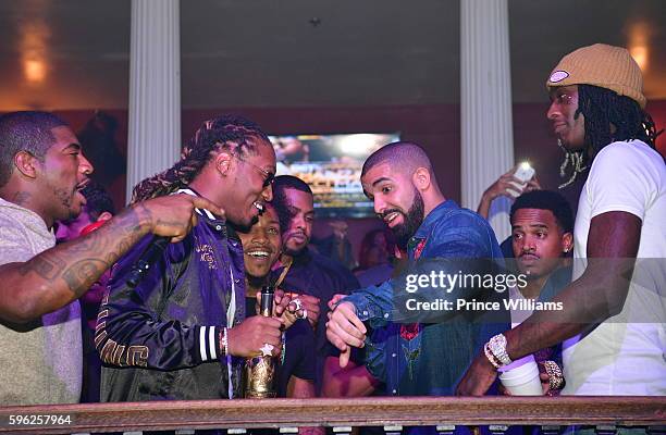 Holiday, Future, Drake and Young Thug attend the Summer Sixteen Concert After Party at The Mansion Elan on August 27, 2016 in Atlanta, Georgia.