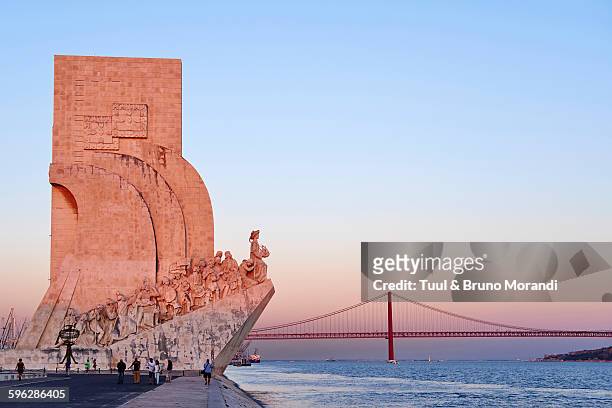 portugal, lisbon, the discoveries monument - lisbon stock pictures, royalty-free photos & images