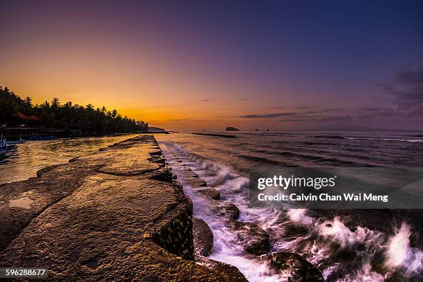 twilight at candi dasa - bali - candi dasa stock pictures, royalty-free photos & images