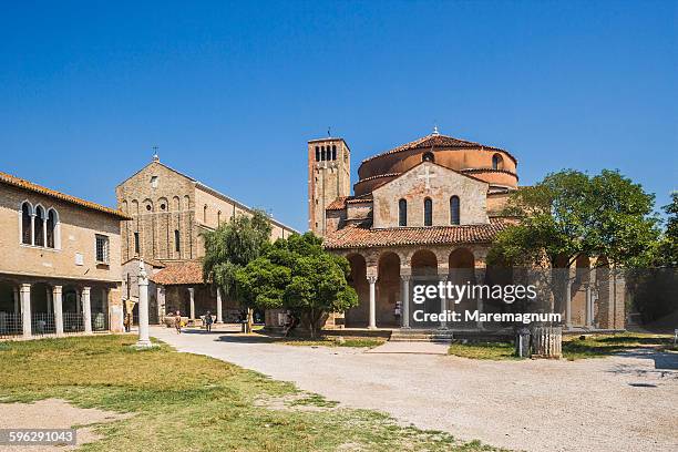 chiesa (church) di santa fosca and the cattedrale - torcello stock pictures, royalty-free photos & images