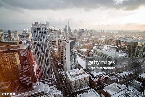 toronto winter sunrise - toronto winter stock pictures, royalty-free photos & images