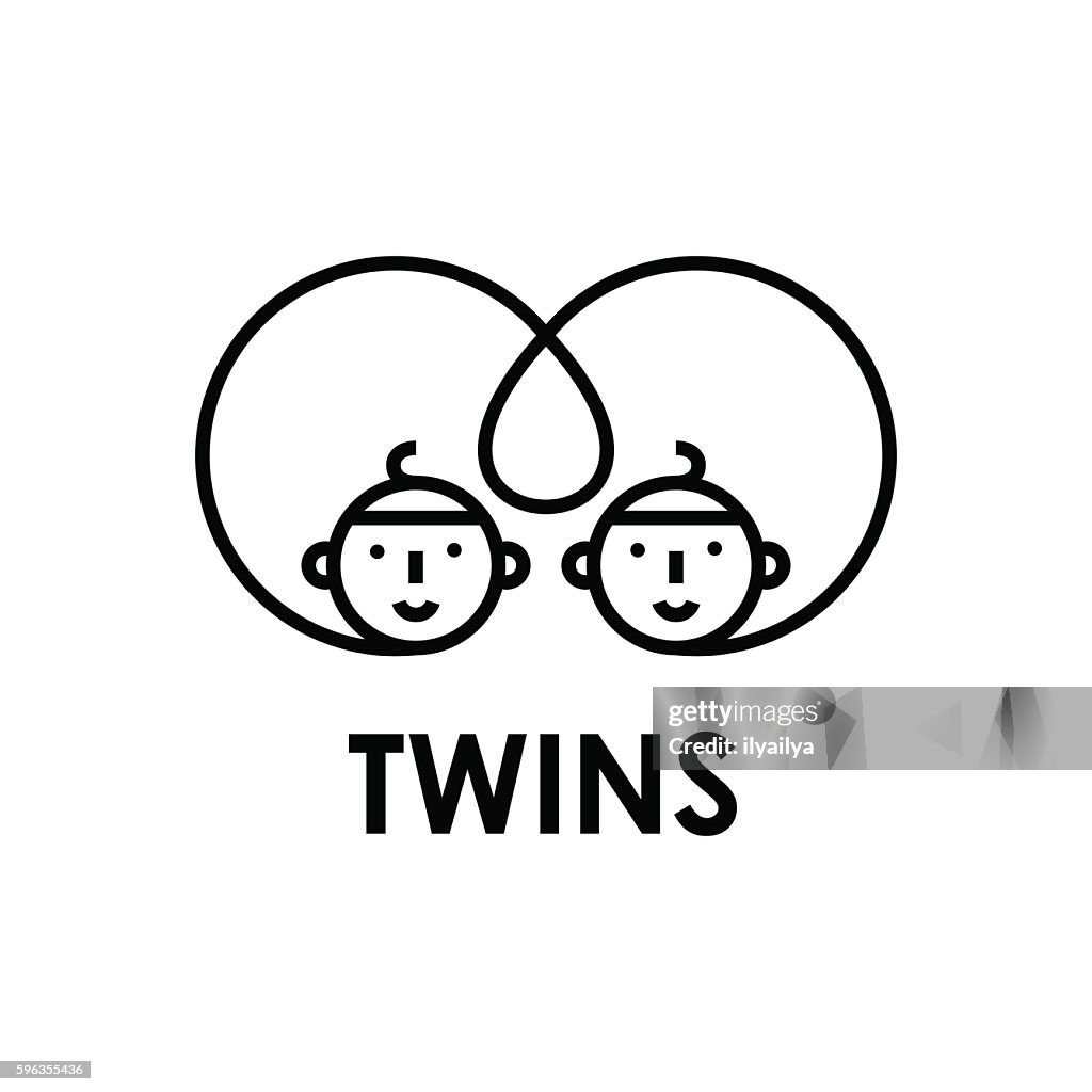 Conjoined twins vector illustration