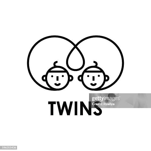 conjoined twins vector illustration - gemini stock illustrations