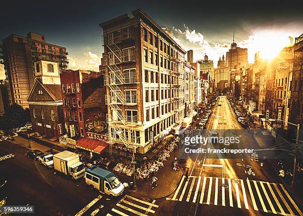 chinatown in manhattan - canal street manhattan stock pictures, royalty-free photos & images