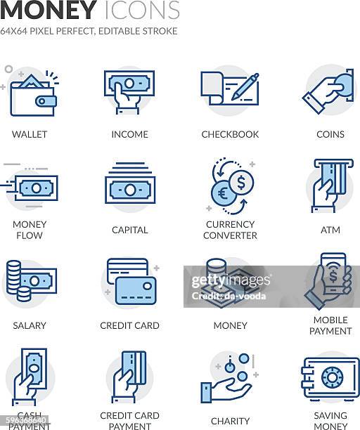 line money icons - bank account stock illustrations