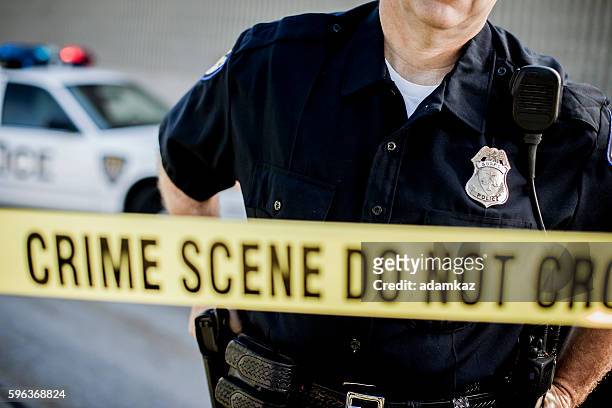 police detective at crime scene - police force usa stock pictures, royalty-free photos & images