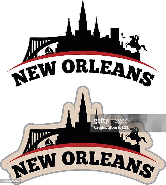 stylized new orleans cityscape graphic - new orleans 幅插畫檔、美工圖案、卡通及圖標