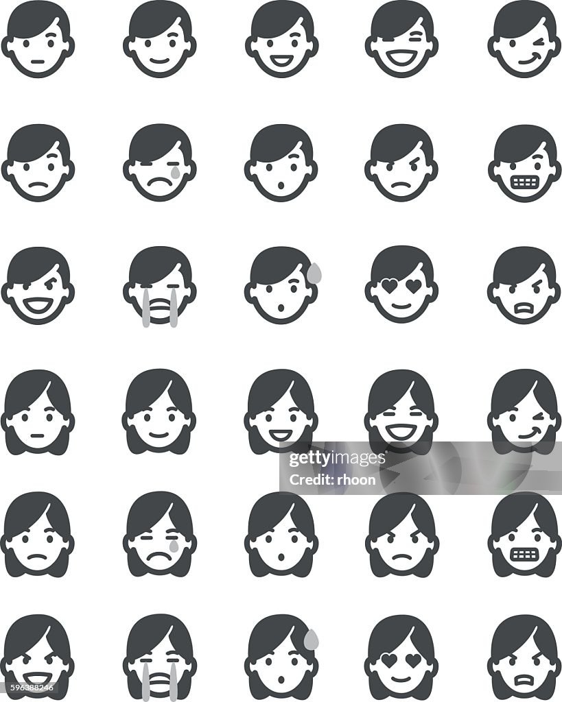 Emoticons set men