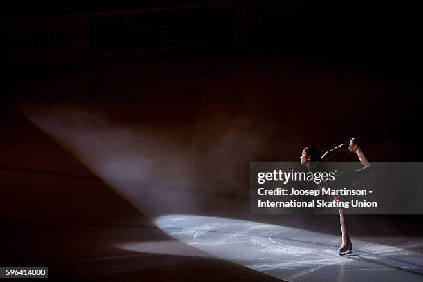 Rin Nitaya of Japan performs in the Gala Exhibition on day three of the ISU Junior Grand Prix of Figure Skating on August 27, 2016 in...