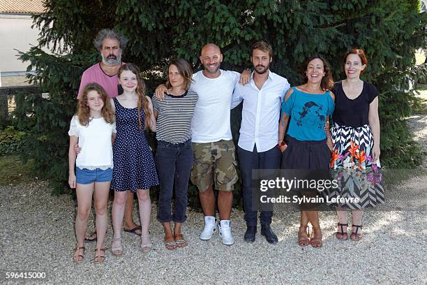 Heloise Dugas, Gustave Kervern, Fanie Zanini, Camille Cottin, Franck Gastambide, Mathieu Métral, producer and Sophie Reine attend 9th Angouleme...