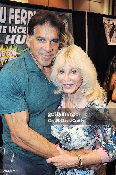 Incredible Hulk Actor Lou Ferrigno and wife Carla Ferringo attend Comic Con Palm Springs 2016 at Palm Springs Convention Center on August 27, 2016 in...