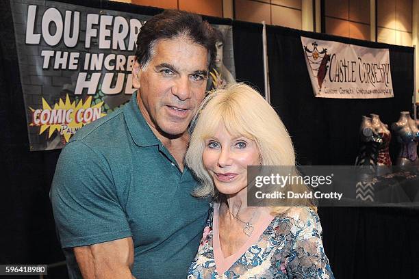 Incredible Hulk Actor Lou Ferrigno and wife Carla Ferringo attend Comic Con Palm Springs 2016 at Palm Springs Convention Center on August 27, 2016 in...