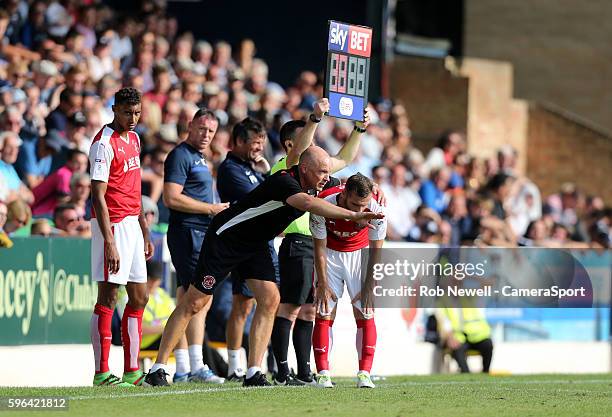 Fleetwood Town manager Uwe Rosler gives instructions during the Sky Bet League One match between Southend United and Fleetwood Town at Roots Hall on...