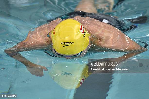 Sebastian Steffan of Austria competes in the 200m Men's Individual Medley Finals on day two of the FINA Swimming World Cup 2016 on August 27, 2016 in...