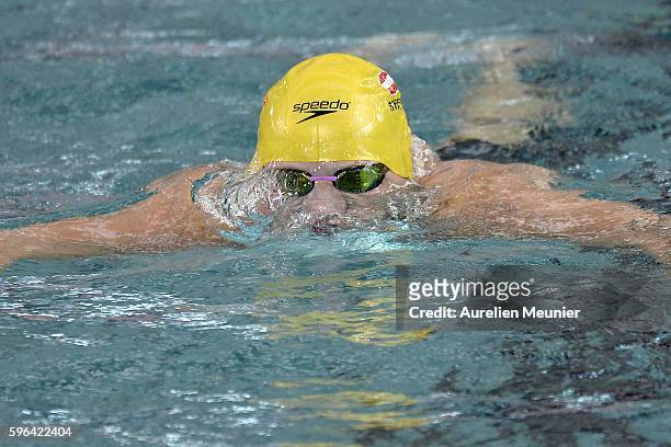 Sebastian Steffan of Austria competes in the 200m Men's Individual Medley Finals on day two of the FINA Swimming World Cup 2016 on August 27, 2016 in...