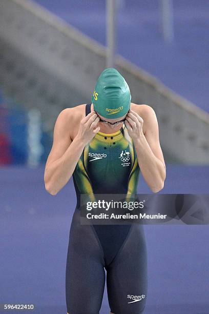 Madeline Groves of Australia prepares to compete in the 400m Women's Freestyle Finals on day two of the FINA Swimming World Cup 2016 on August 27,...