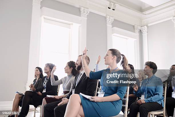 group of people at a business conference - business conference 2015 stock pictures, royalty-free photos & images