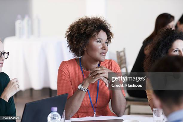 group of people at a business conference - business conference 2015 stock pictures, royalty-free photos & images