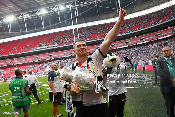 Scott Taylor of Hull FC after winning the Ladbrokes Challenge Cup Final between Hull FC and Warrington Wolves at Wembley Stadium on August 27, 2016...