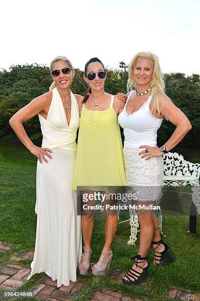 Luciana Pampalone, Julie Teitel and Margo Manhattan attend an Exclusive Fashion Presentation of the Jackie Rogers 2016 Collection for All Seasons at...
