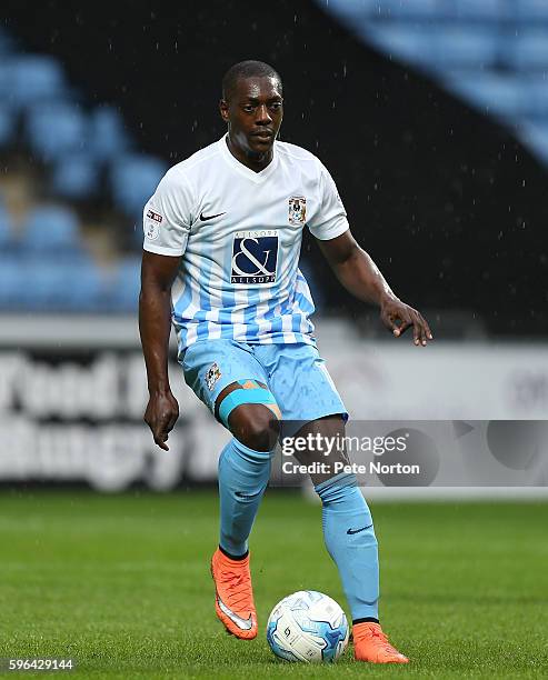 Marvin Sordell of Coventry City in action during the Sky Bet League One match between Coventry City and Northampton Town at Ricoh Arena on August 27,...