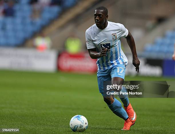 Marvin Sordell of Coventry City in action during the Sky Bet League One match between Coventry City and Northampton Town at Ricoh Arena on August 27,...