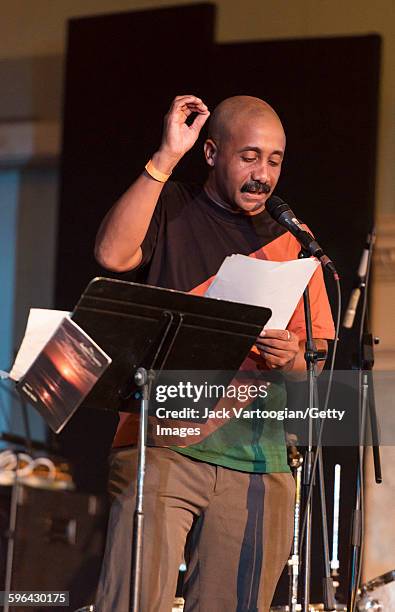 American poet David Mills reads from his works at Vision Festival 20: 'Celebrating 20 Years of Vision, NYC 'On Their Shoulders'' at Judson Memorial...