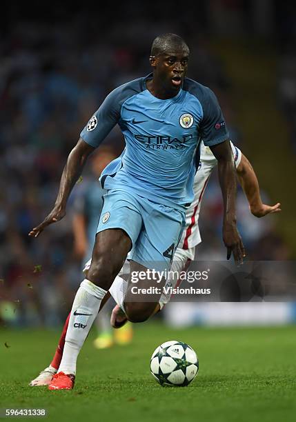 Yaya Toure of Manchester City during the UEFA Champions League Play Off, 2nd leg between Manchester City and FC Steaua Bucharest at Etihad Stadium on...