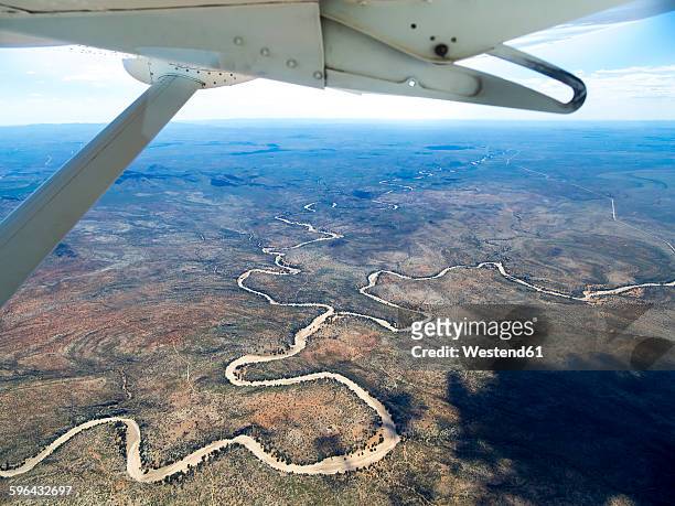 namibia, khomas, aerial view of gocheganas nature reserve - namibia airplane stock pictures, royalty-free photos & images