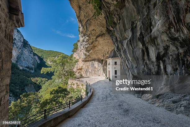 italy, marche district, gola della rossa, the valadier church - region marken stock-fotos und bilder